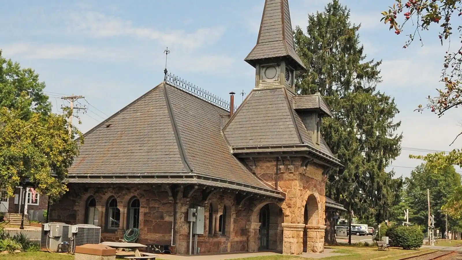 Historic railroad depot in Demarest, New Jersey