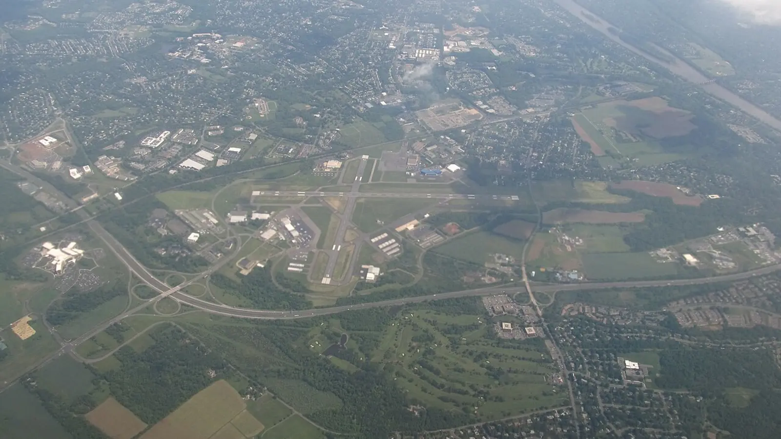 Aerial view of Ewing Township in Mercer County, New Jersey
